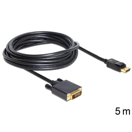 DeLock Displayport 1.2 male to DVI-D (24+1 Dual Link) male 5m Black