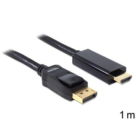 DeLock Cable Displayport 1.1 male > High Speed HDMI-A male passive 1m Black