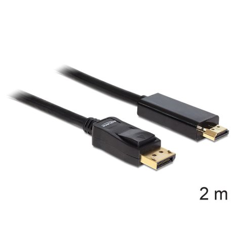 DeLock Cable Displayport 1.1 male > High Speed HDMI-A male passive 2m Black