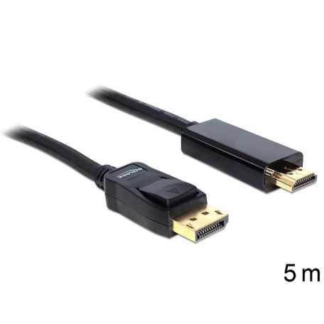 DeLock Cable Displayport 1.5 male > High Speed HDMI-A male passive 5m Black