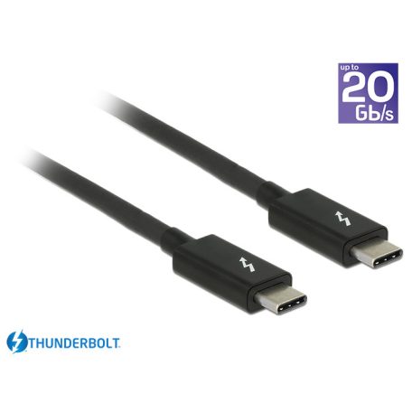 DeLock Thunderbolt 3 (20 Gb/s) USB-C cable male > male passive 2m 3A Black