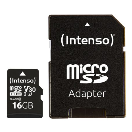 Intenso 16GB MicroSDXC UHS-I Professional Class 10 U3 V30 + adapterrel