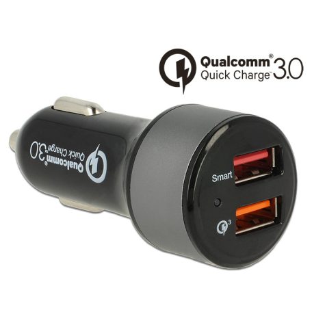 Navilock Ladeadapter 2xUSB Typ-A Qualcomm Quick Charge 3.0 Black