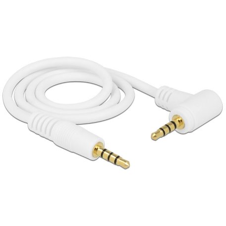 DeLock Cable Stereo Jack 3.5 mm 4 pin male > male angled 0,5m white