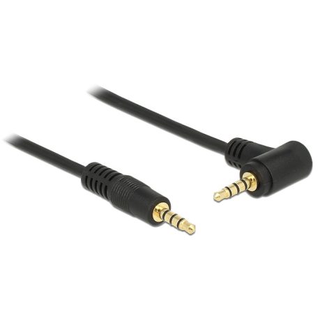 DeLock Cable Stereo Jack 3.5 mm 4 pin male > male angled 2m Black