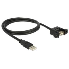   DeLock Cable USB 2.0 Type-A male > USB 2.0 Type-A female panel-mount 1m Black