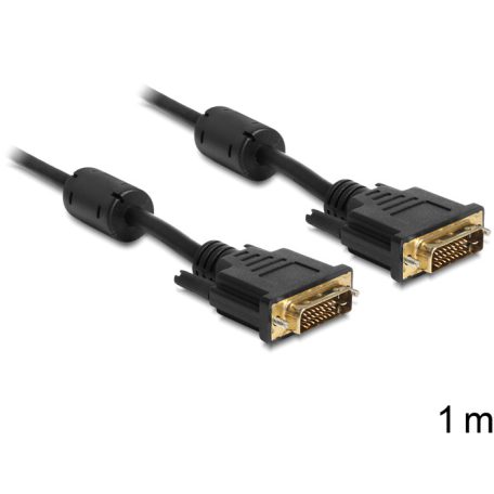 DeLock DVI-D (Dual Link) 24+1 male > DVI-D (Dual Link) 24+1 male 3m cable Black