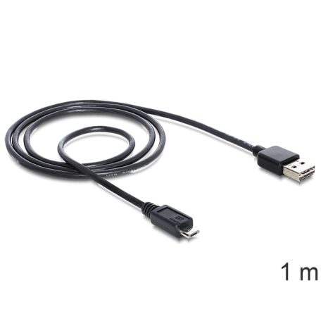 DeLock Cable EASY-USB 2.0 Type-A male > USB 2.0 Type Micro-B male 1m Black