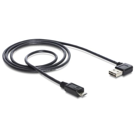 DeLock Cable EASY-USB 2.0 Type-A male angled left / right > USB 2.0 Type Micro-B male 1m Black