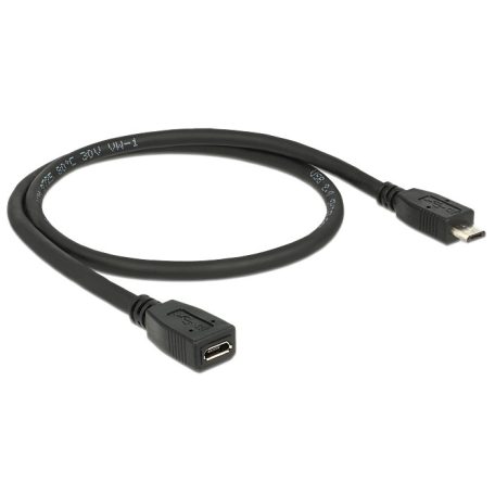 DeLock Extension cable USB 2.0 type Micro-B male > USB 2.0 type Micro-B female 0,5m