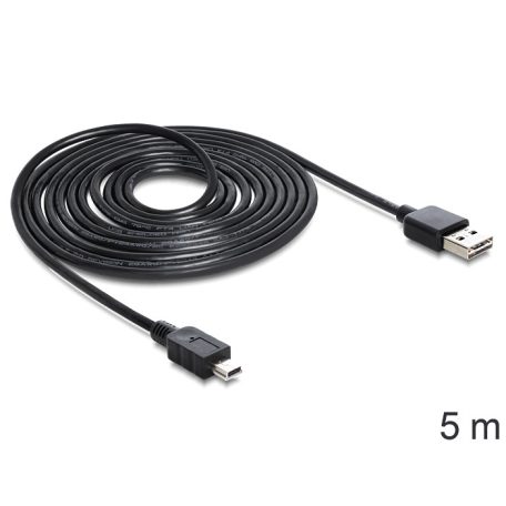 DeLock Cable EASY-USB 2.0 Type-A male > USB 2.0 Type Mini-B male 5m Black