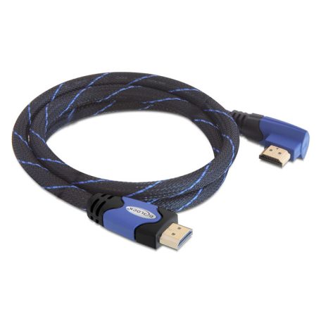 DeLock Cable High Speed HDMI with Ethernet – HDMI A male > HDMI A male angled 4K 1m