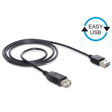 DeLock Extension cable EASY-USB 2.0 Type-A male > USB 2.0 Type-A female Black 1m