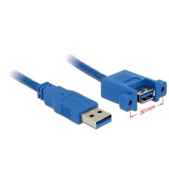   DeLock Cable USB 3.0 Type-A male > USB 3.0 Type-A female panel-mount 1m