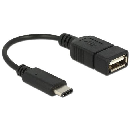 DeLock Adapter cable USB Type-C 2.0 male > USB 2.0 type A female 15cm Black