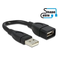   DeLock Cable USB 2.0 Type-A male > USB 2.0 Type-A female ShapeCable 0,15m Black