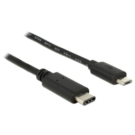 DeLock Cable USB Type-C 2.0 male > USB 2.0 Type Micro-B male 0,5m Black