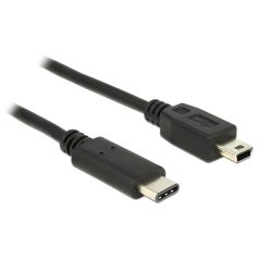   DeLock Cable USB Type-C 2.0 male > USB 2.0 Type Mini-B male 0,5m Black