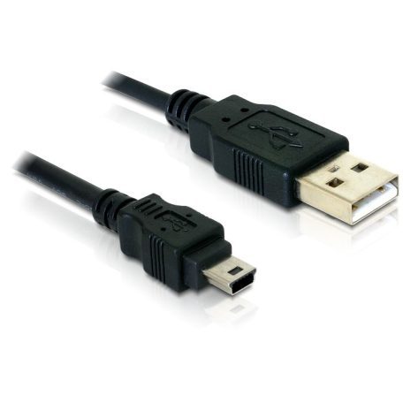 DeLock Cable USB 2.0 > USB-B mini 5pin male/male 1,5m Black