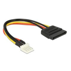   DeLock Power Cable SATA 15 pin female > 4 pin floppy male 15cm