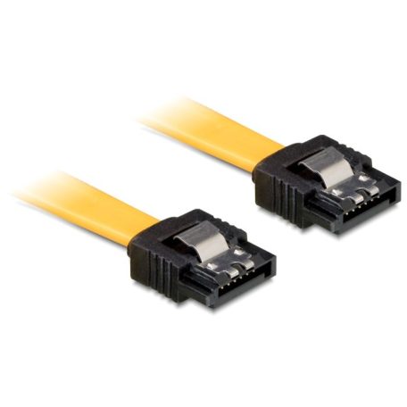 DeLock Cable SATA 6 Gb/s male straight > SATA male straight 20 cm Yellow Metal