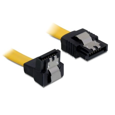 DeLock Cable SATA 6 Gb/s male straight > SATA male downwards angled 20cm Yellow Metal