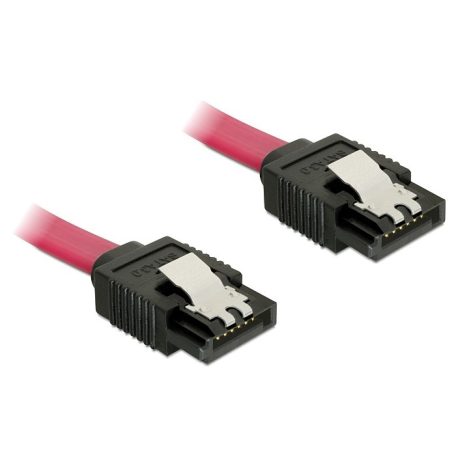 DeLock Cable SATA 6 Gb/s male straight > SATA male straight 50cm Red Metal