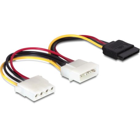 DeLock Cable Power 4 pin male > SATA 15 pin female + Power 4 pin female