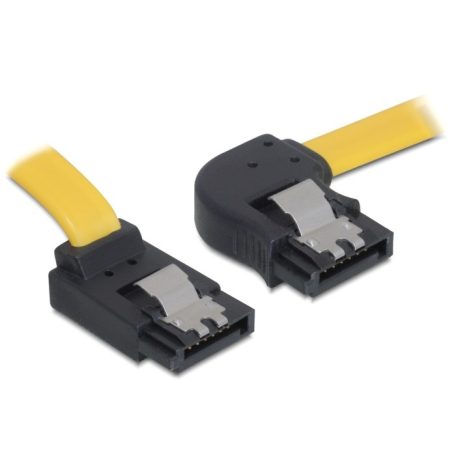 DeLock Cable SATA 30cm right/up metal Yellow