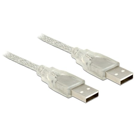 DeLock Cable USB 2.0 Type-A male > USB 2.0 Type-A male 2m Transparent