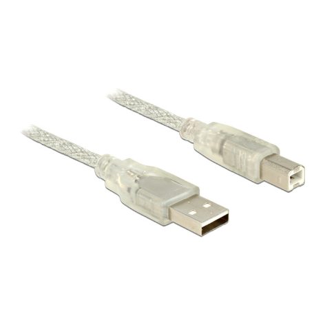 DeLock Cable USB 2.0 Type-A male > USB 2.0 Type-B male 2m Transparent