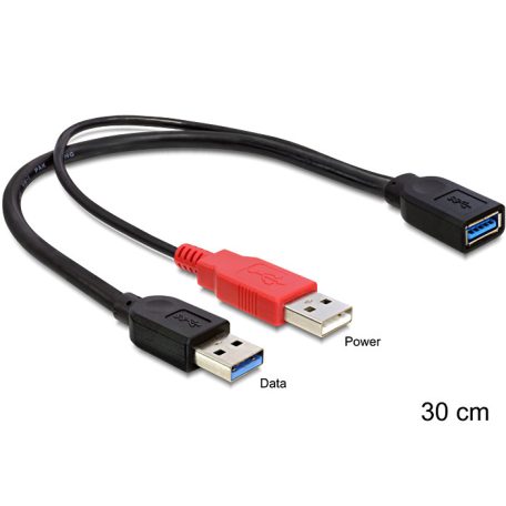 DeLock Cable USB 3.0 type A male + USB type A male > USB 3.0 type A female