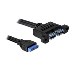   DeLock Cable USB 3.0 pin header female > 2x USB 3.0-A female parallel