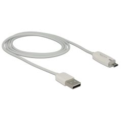   DeLock Data- and power cable USB 2.0-A male > Micro USB-B male with LED indication White