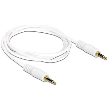 DeLock Cable Stereo Jack 3.5 mm 4 pin male > male 1m White