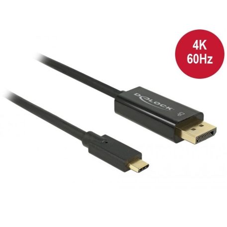 DeLock USB Type-C male - DisplayPort male (DP Alt Mode) 4K 60Hz cable 3m Black