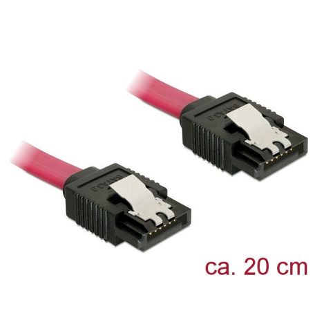 DeLock Cable SATA 6 Gb/s female straight > SATA female straight 20cm Red Metal