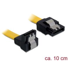   DeLock Cable SATA 6 Gb/s male straight > SATA male downwards angled 10 cm Yellow metal