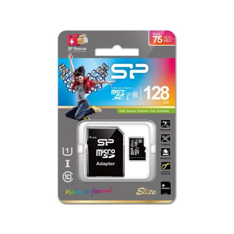 Silicon Power 128GB microSDXC Class 10 UHS-I + adapterrel