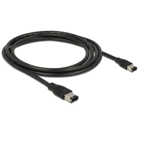 DeLock FireWire 6pin male > 6pin male 2m Black Cable