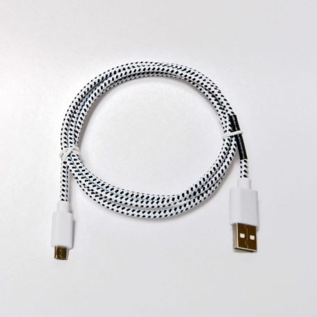 Hama MicroUSB Adatkábel Szövet White