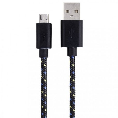 Hama MicroUSB Adatkábel Szövet Black