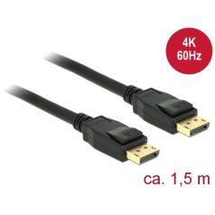   DeLock Displayport 1.2 male > Displayport male 4K 60 Hz 1,5m Cable Black