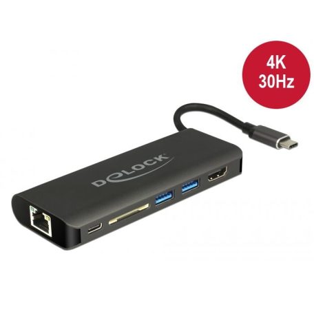 DeLock USB Type-C 3.1 Docking Station HDMI 4K 30Hz Gigabit LAN and USB PD function