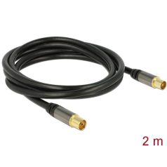 DeLock Antenna Cable IEC Plug > IEC Jack RG-6/U 2m Black