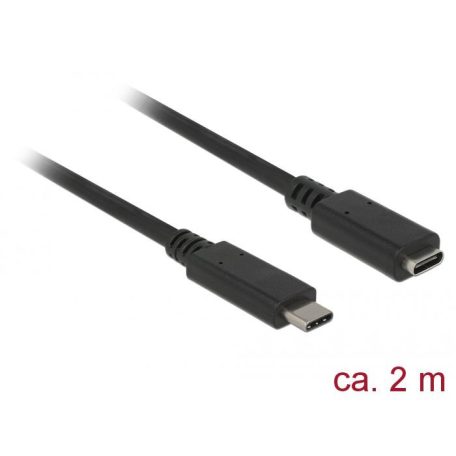 DeLock Extension cable SuperSpeed USB (USB 3.1 Gen 1) USB Type-C male > female 3 A 2m Black