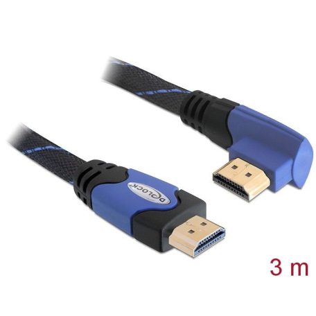 DeLock High Speed HDMI with Ethernet – HDMI A male > HDMI A male angled 4K cable 3m