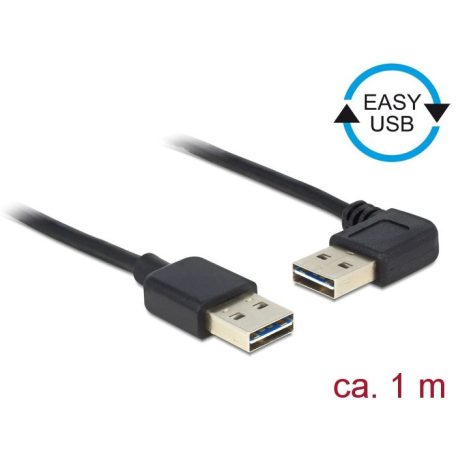 DeLock EASY-USB 2.0 Type-A male > EASY-USB 2.0 Type-A male angled left / right 1m Cable