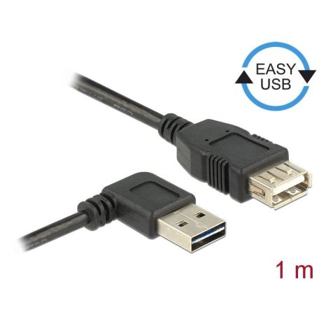 DeLock Extension cable EASY-USB 2.0 Type-A male angled left/right > USB 2.0 Type-A female 1m Black