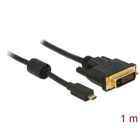 DeLock HDMI cable Micro-D male > DVI-D (Dual Link) (24+1) male 1m